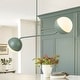 preview thumbnail 1 of 11, 39" W Modern Asymmetric Green Pendant for Kitchen Island with Milk Glass Globe Shade - 38.6 in. W x 13.4 in. H x 7.5 in. D 38.6 in. W x 13.4 in. H x  7.5 in. D - Green/White