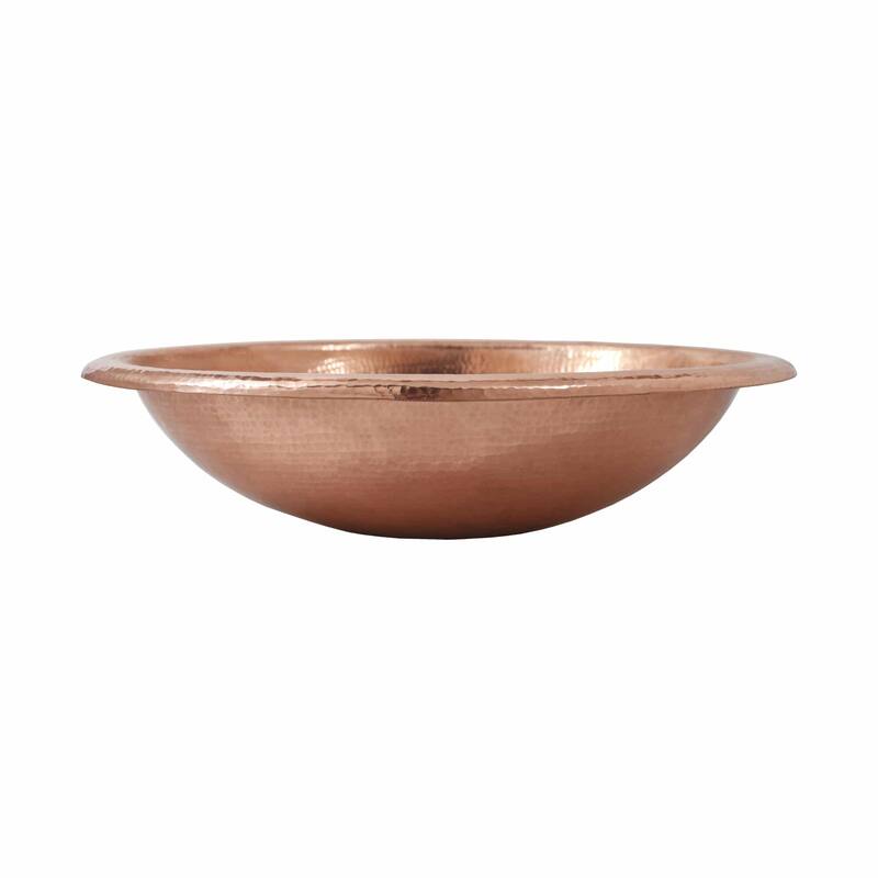 Native Trails Rolled Classic 18-1/2" Copper Drop In Bathroom Sink