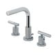preview thumbnail 27 of 34, Kingston Brass Convergent Two-Handle 3-Hole Deck Mount Widespread Bathroom Faucet with Knurled Handle and Brass Pop-Up Drain Polished Chrome