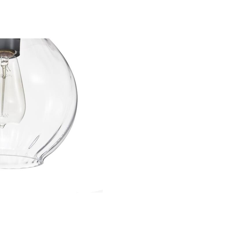 Matte Black/Chrome 1-Light 8 inch Pendant with Clear Glass Shade