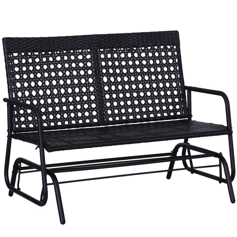 Patio 2-Person Wicker Glider Bench Rocking Chair