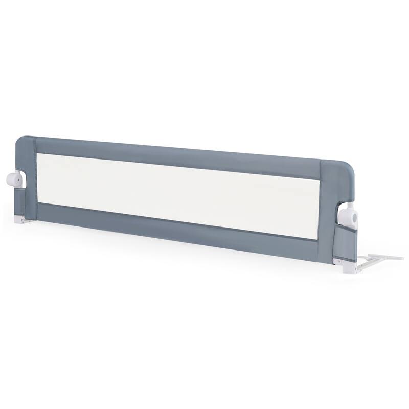 Gymax 71'' Toddler Foldable Bed Rail w/ Adjustable Safety Strap - Grey