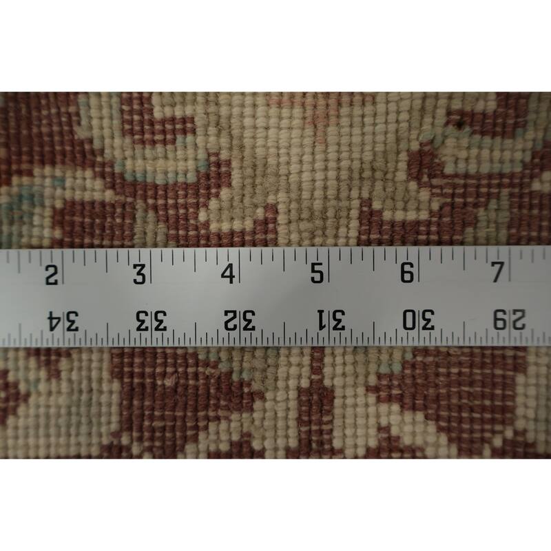 Hand Knotted Oriental 100% Wool Carpet Traditional All-Over Red Ziegler Area Rug - 3' 11'' X 2' 0''