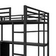 preview thumbnail 10 of 9, Full Size Loft Bed with L-shaped Desk, Built-In Wardrobe and Storage Shelves, Metal Bed Frame with Guardrails for Esports, Work