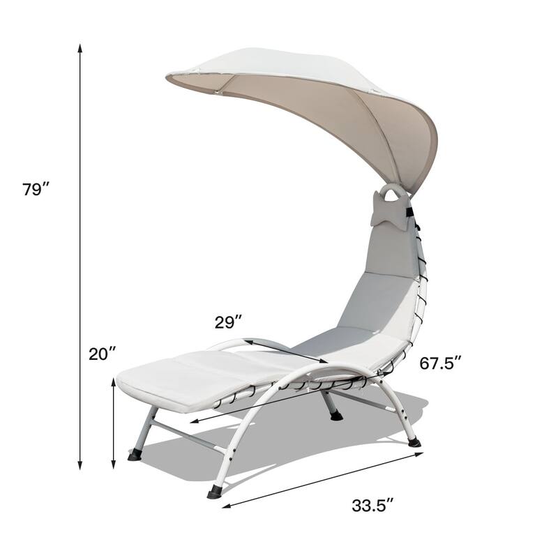 Costway Chaise Lounge Chair with Canopy Hammock Chair with Canopy