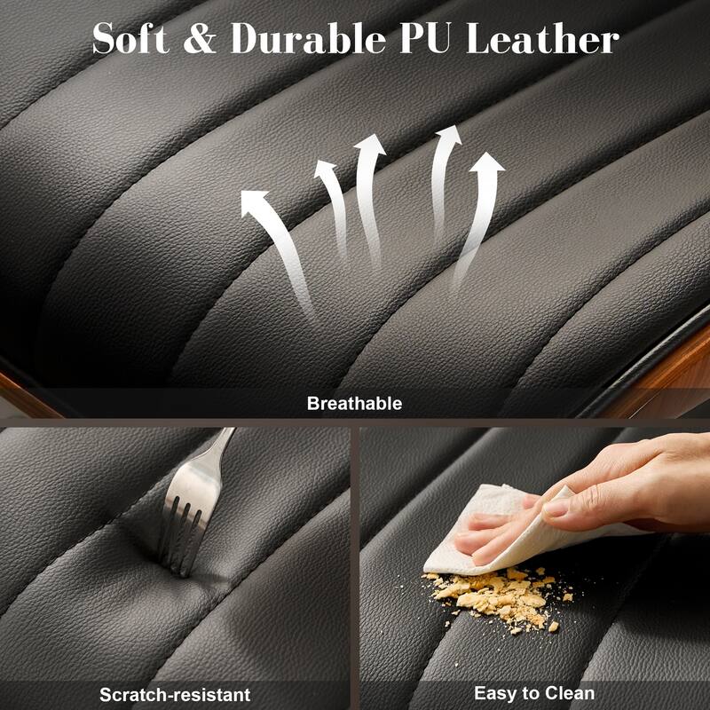 HOOOWOOO Modern Ergonomic Adjustable PU Curved Office Chair