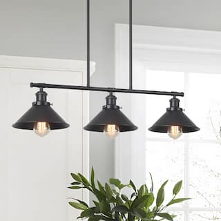 Starsky 3-Ligh Mid-Century Modern Cone Linear Kitchen Island Chandelier