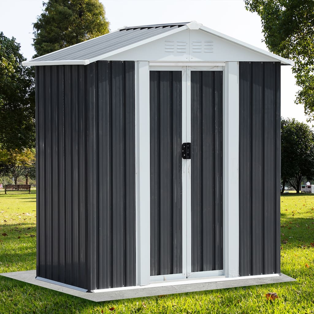 5x3 ft Grey Sliding Door Garden Shed