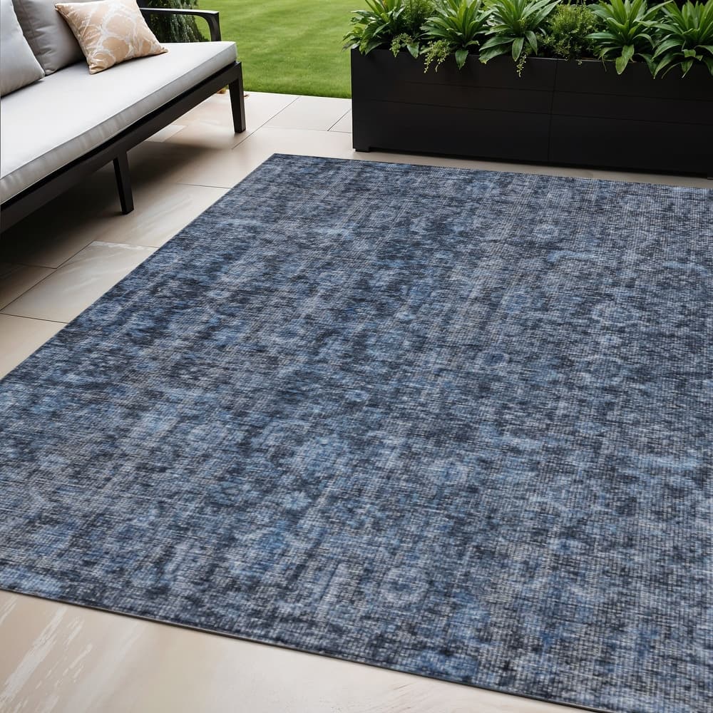 HomeRoots Damask Transitional Rectangle Outdoor Rug