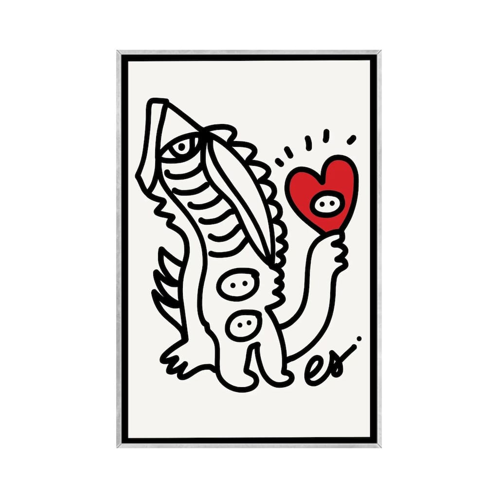 iCanvas "Spread Love And Graffiti Art" by Emmanuel Signorino Framed