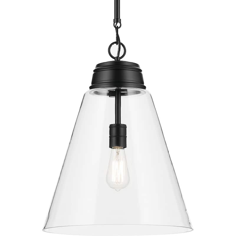 Kichler 52662CLR Marsailli 16" Wide Pendant with Clear Glass Shade - Black