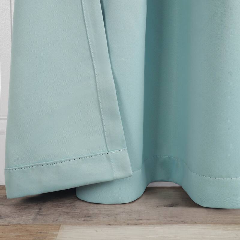 Modern Solid Room Darkening Blackout Curtains, Rod Pocket, Set of 2