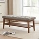 preview thumbnail 1 of 15, Entryway Shoe Bench Storage Bench Fabric Solid Wood, 43-inch Upholstered Bench for Living Room, Bedrooms Brown