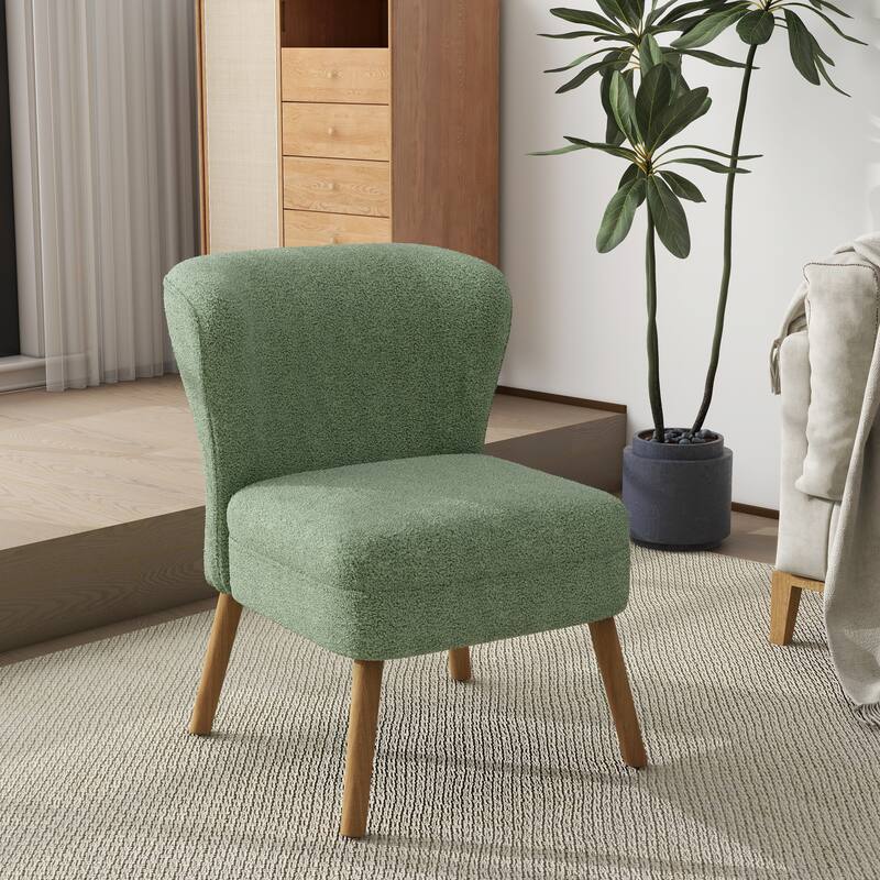 Linen Armless Accent Chair Slipper Chair