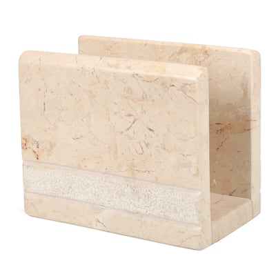 Creative Home Hard Carved Collection Natural Champagne Marble Napkin Holder
