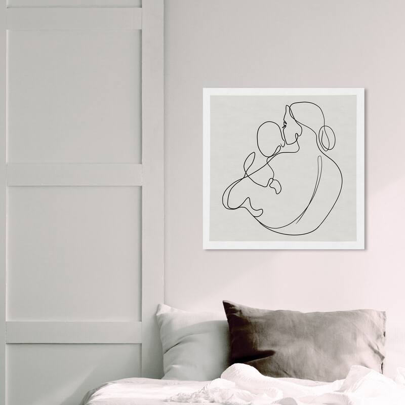 Olivias Easel Prints 'Mother and Child' People and Portraits Black Wall Art Canvas Print - 20 x 20