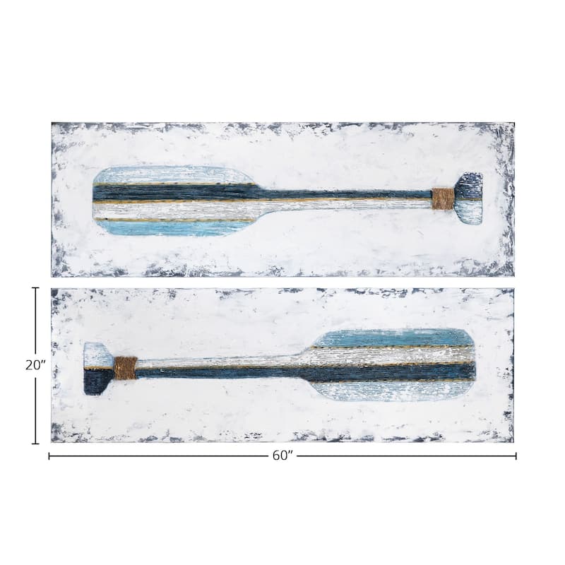 Paddles Up Canvas 2-Piece Wall Art - Blue