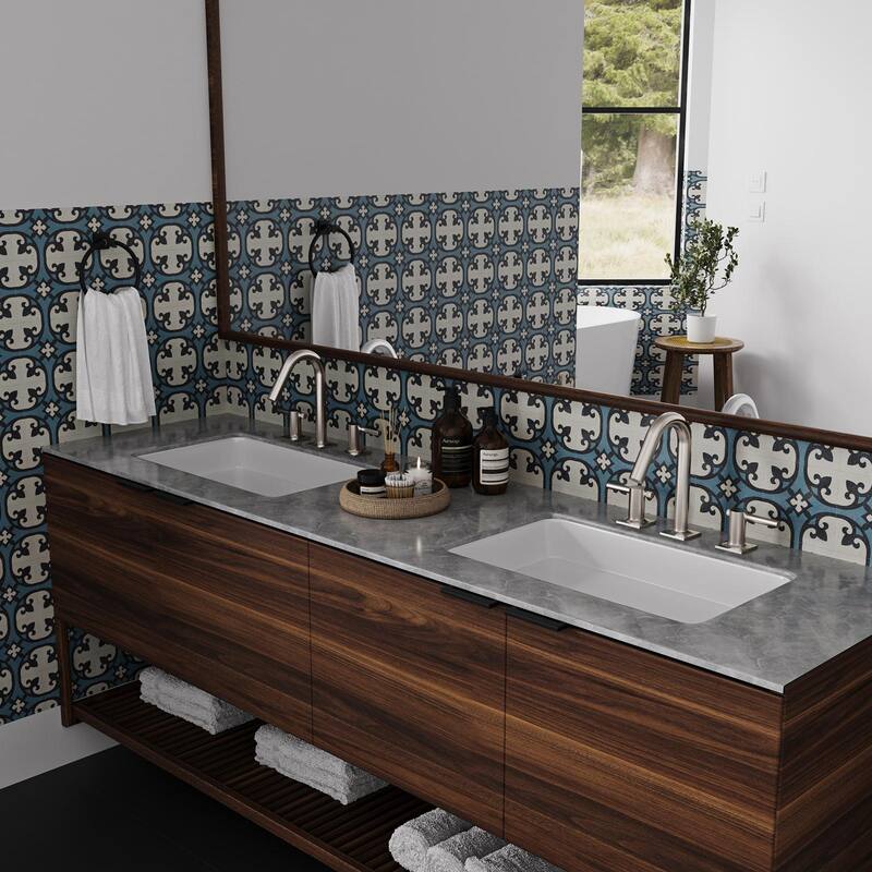 8 in. Widespread High-Arc Bathroom Faucet With Drain Kit