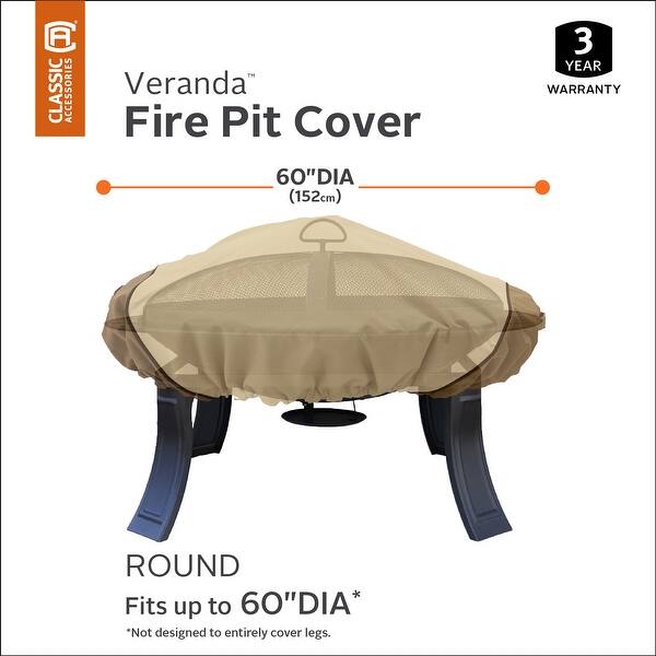 Classic Accessories Veranda WaterResistant 60 Inch Round Fire Pit