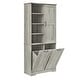 preview thumbnail 77 of 75, GDFStudio - Elijah Tall Bathroom Cabinet with Tilt-Out Laundry Hampers and Adjustable Shelves