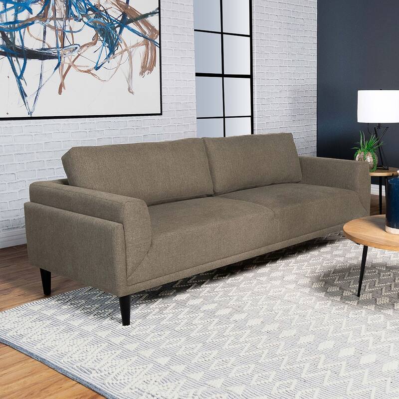 Upholstered Track Arms Sofa with Wooden Legs