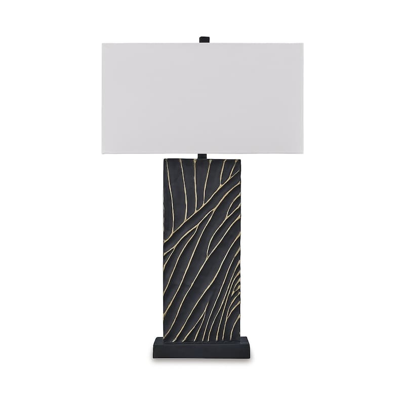 Signature Design by Ashley Bartlen Black/Gold Finish Table Lamp - 20.13" W x 11.25" D x 33.75" H