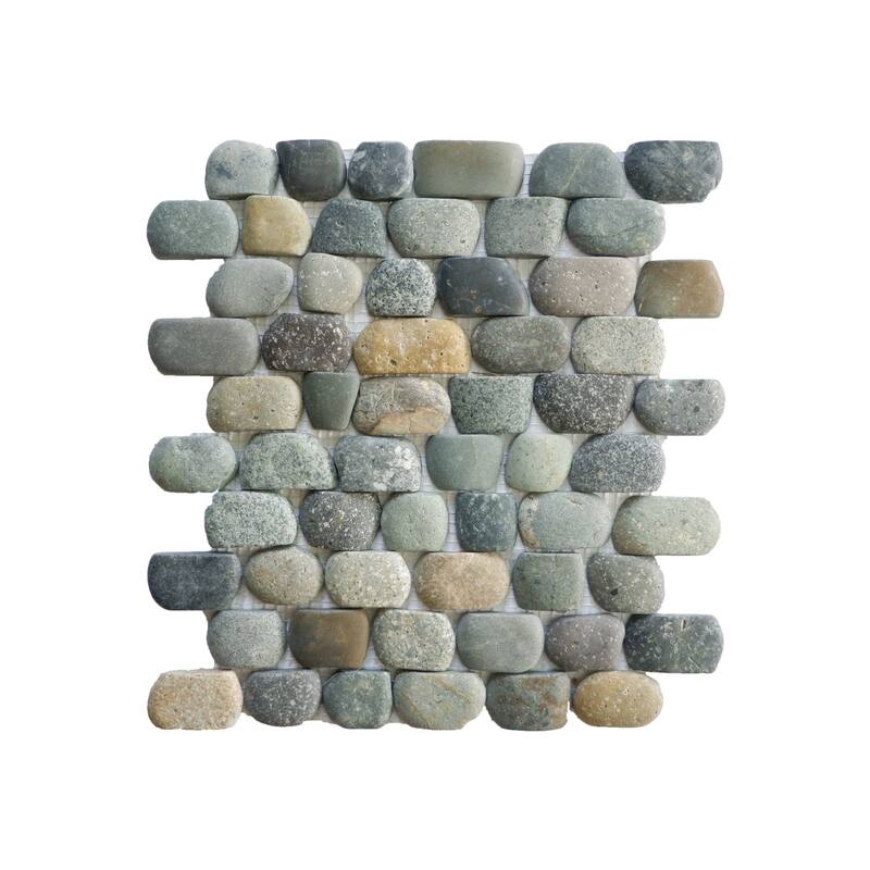 Strip Mix Pebble Mosaic Tiles for Backsplash Kitchen and Bathroom Wall (10.5" X 12") 5 tiles per case - Case (5 Tiles)