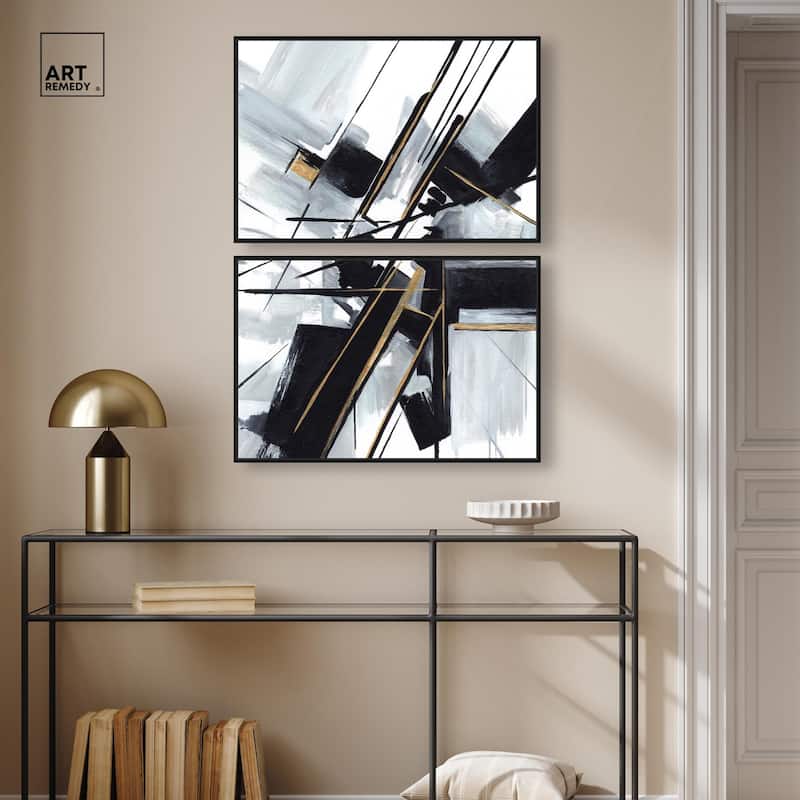 Interlocking Black Canvas Set of 2 by Art Remedy
