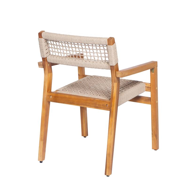 Christopher Knight Home - Lyla Outdoor Rope Woven Acacia Dining Chair Set (Only chair)