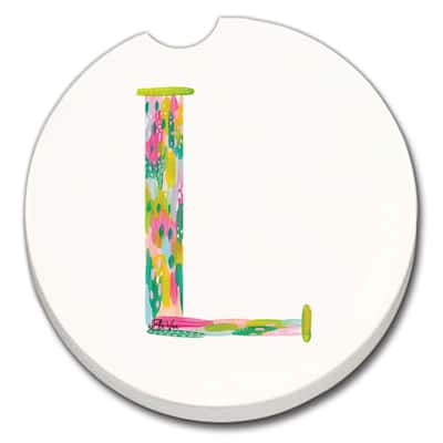 Counterart Absorbent Stoneware Car Coaster, Hello Color L, Set of 2 - 2.5