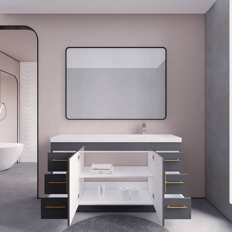 Eliza 60'' Freestanding Vanity Single Sink on the Right