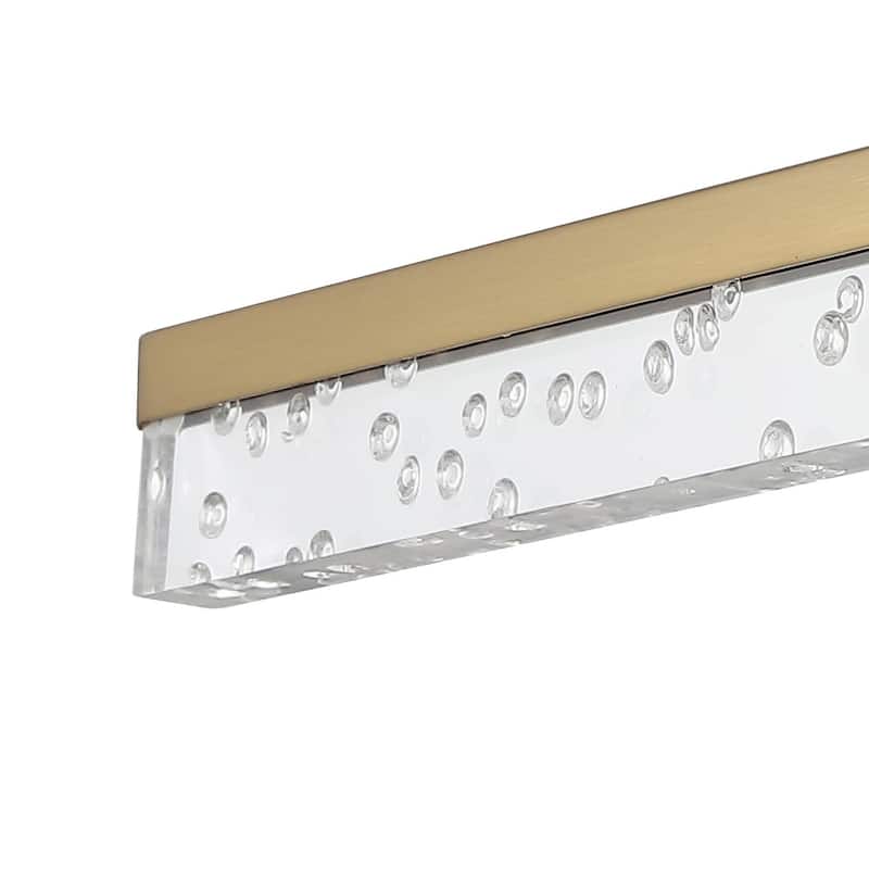 Baxter 22" 1-Light Modern Contemporary 360-Degree Rotatable Iron/Seeded Acrylic Integrated LED Vanity Light, by JONATHAN Y