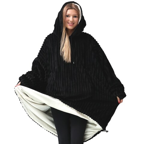 Nestl Warm Oversized Unisex Wearable Blanket Hoodie - Reversible Cozy Snuggle Hoodie Blanket - Giant Sweater Blanket Hoodie
