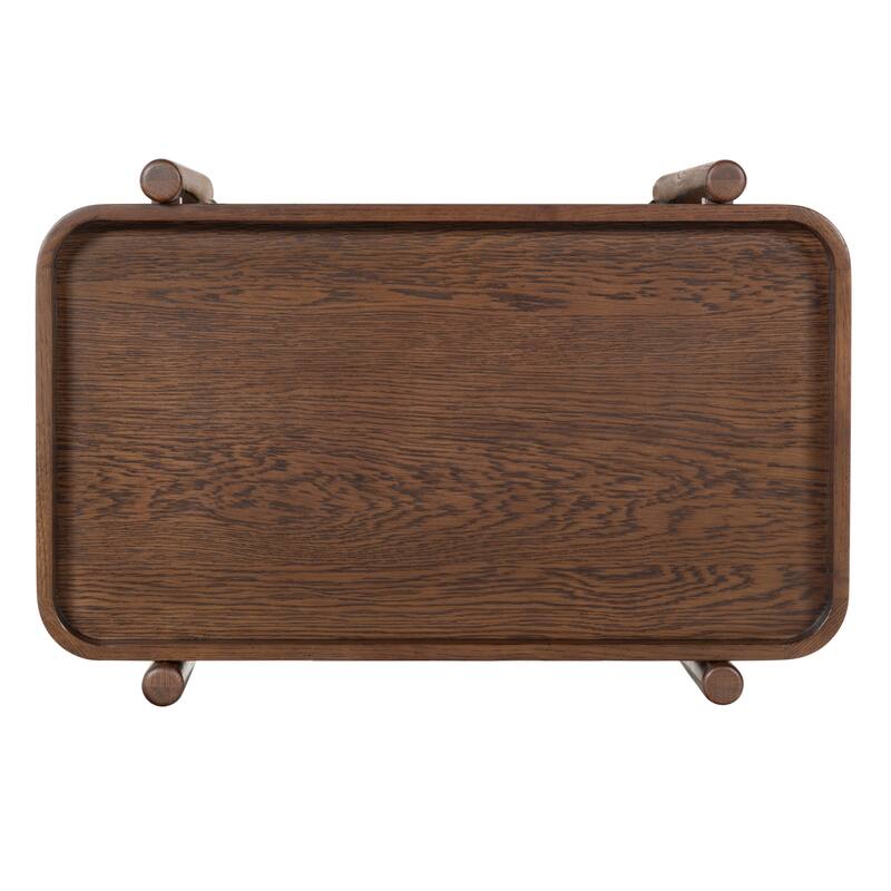 SAFAVIEH Couture Krystof 2-Shelf Wood Bar cart - 30"W x 20"D x 31"H