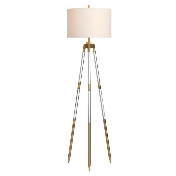 slide 2 of 8, Kondo Clear Acrlyic Tripod Floor Lamp - 17 x 17 x 32
