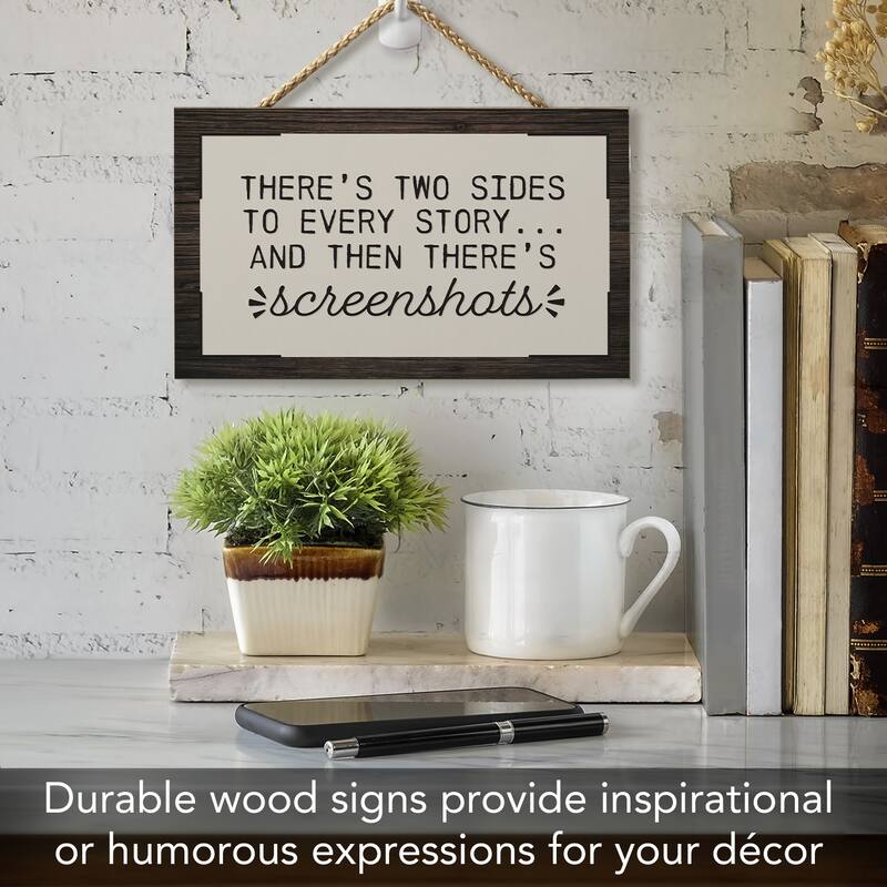 Screenshots Hanging Wood Sign 9.5" x 5.75" Made in the USA - Multi