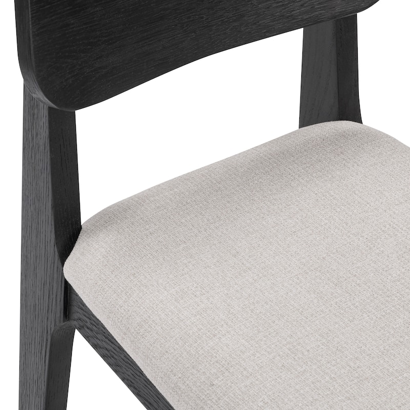 Classic Home Deavon Set of 2 Oak Wood Dining Chair in Black