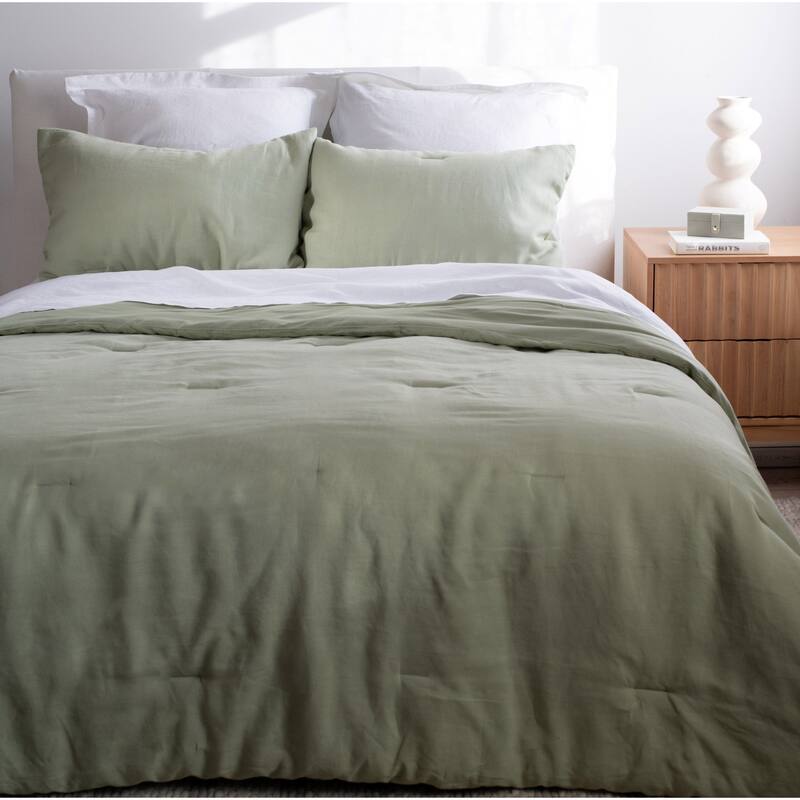 100% French Linen Flanged Euro Sham by BOKSER HOME