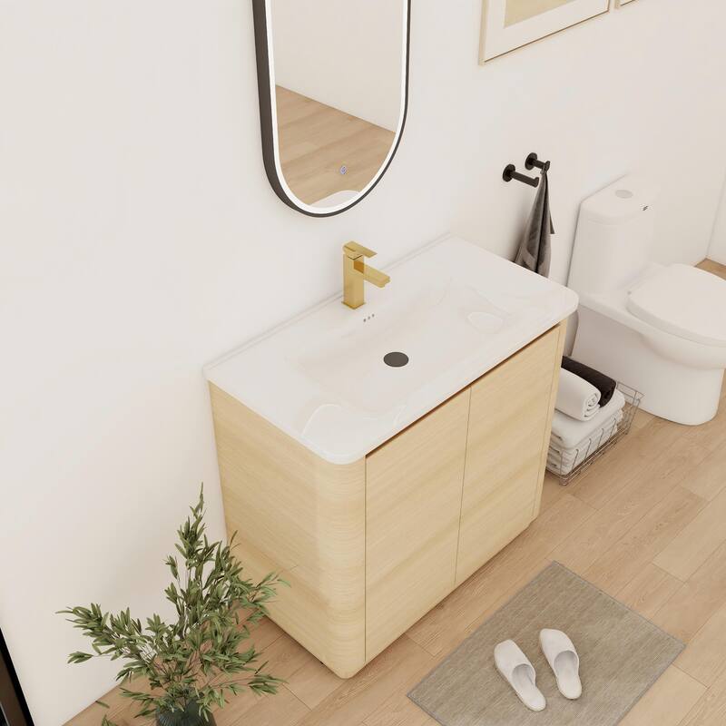 Bathroom Vanity With Sink In 36/40/48/52/60/64/84/92 Inch, Freestanding Bathroom Vanity With Doors and Adjustable Shelf