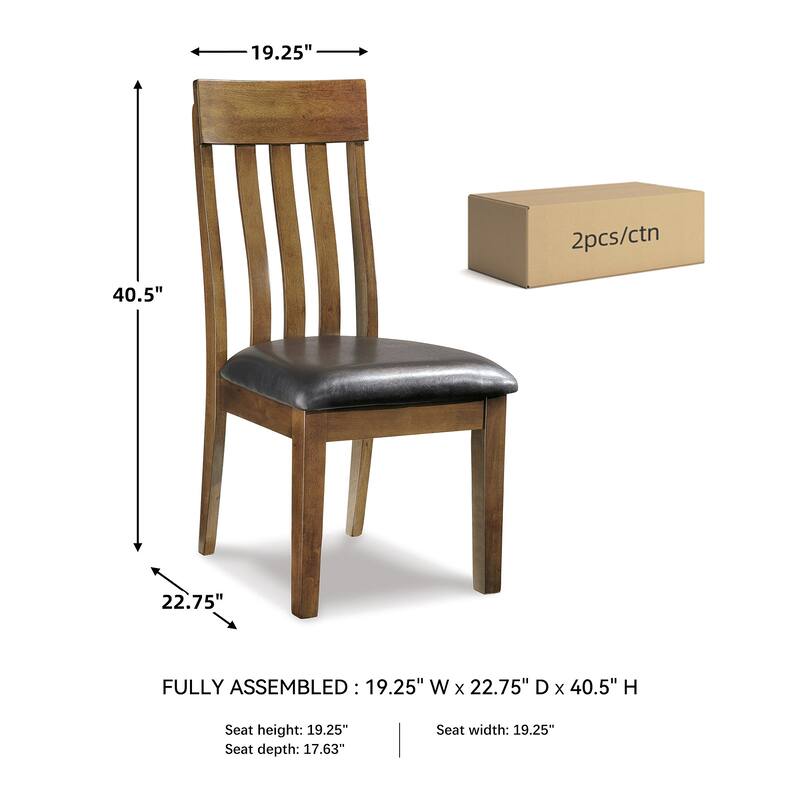 Ralene Dining Room Chair - Set of 2 - Medium Brown - 19.5" W x 22.63" D x 40.25" H