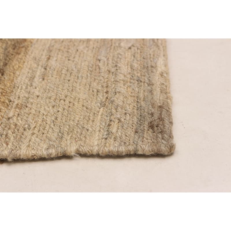 ECARPETGALLERY Flat-Weave Natural Beige Wool Tapestry Kilim - 7'10 x 9'4