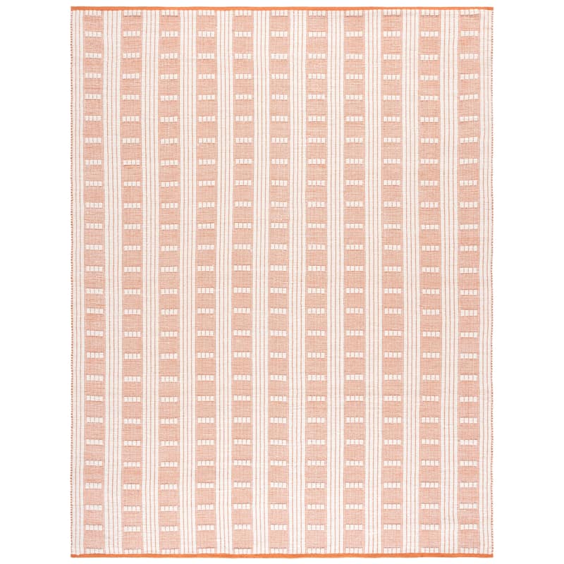 SAFAVIEH Handmade Flatweave Lynann Vermont Wool & Cotton Rug - 8' x 10' - Orange/Ivory