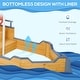 preview thumbnail 5 of 8, Wooden Kids Pirate Sandbox, Outdoor Sandboat with Bench Seats, Storage, Non-Woven Fabric Cloth for Backyard, Lawn