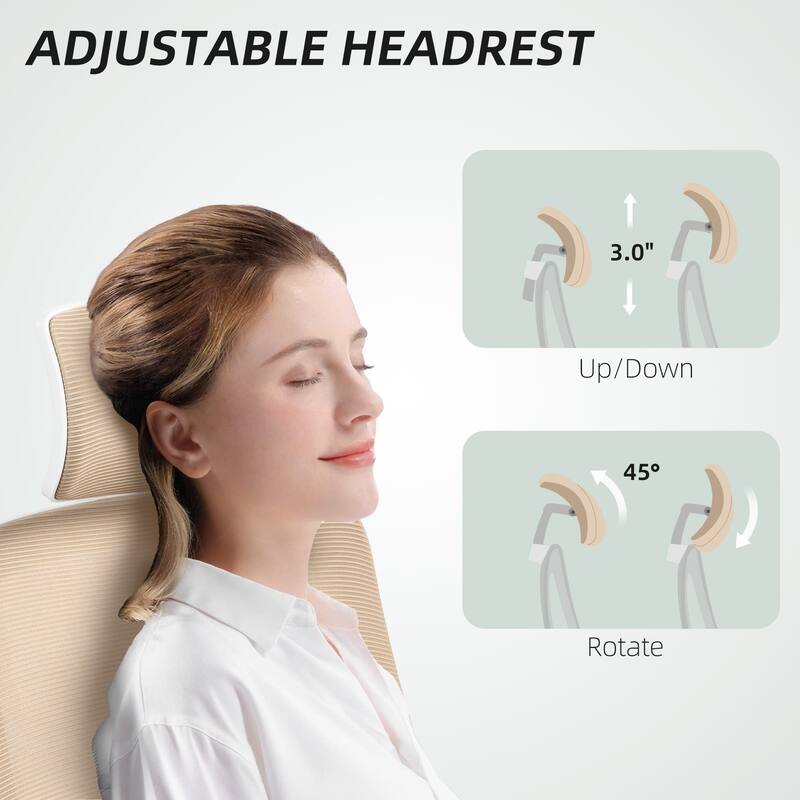 Swivel Height Adjustable Mesh Office Chair with Lumbar Support and Headrest Flip-Up Armrests - 24.4" W x 24.4" D x 43.3" -50" H