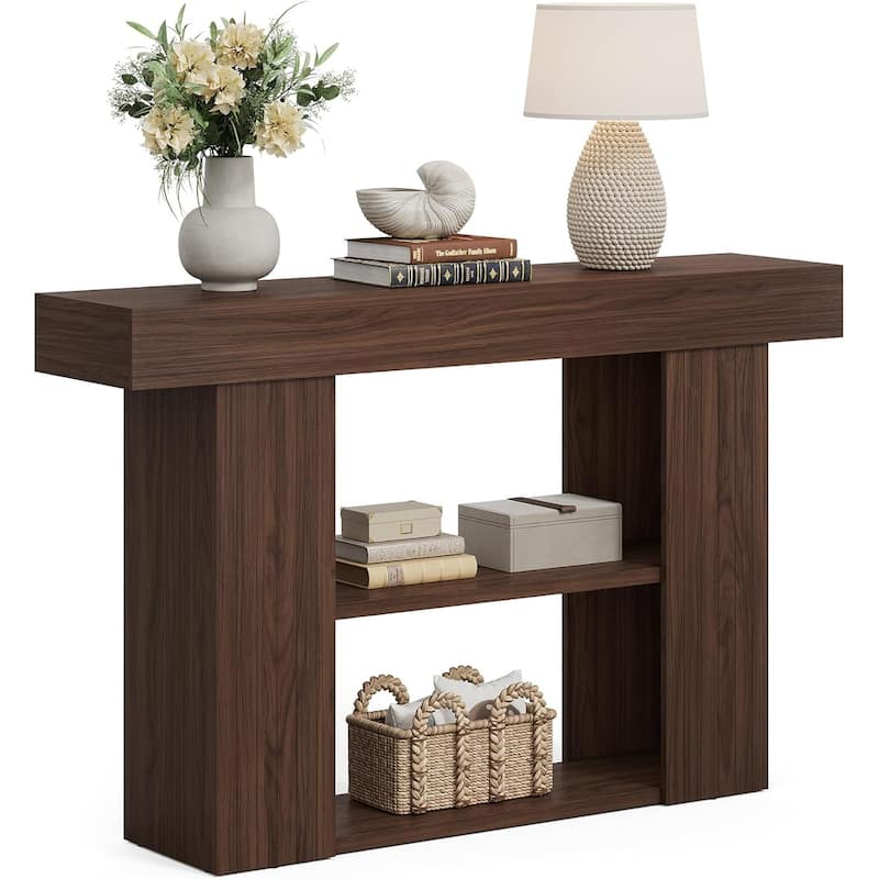 53-inch Console Table for Entryway, 3-Tier Sofa Table Behind Couch