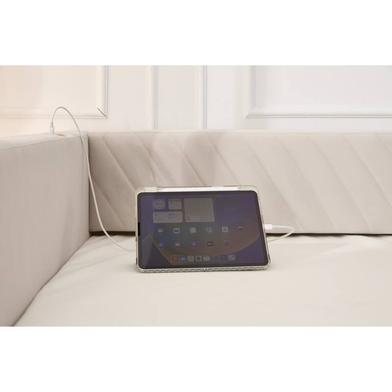 Twin Size Velvet Daybed with Trundle, USB Charging Port & Side Pockets, Modern Upholstered Sofa Bed with V-Pattern Backrest