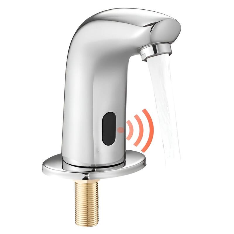 Silver Chrome Plated Touchless Bathroom Faucet with Infrared Sensor and Easy Installation - 6.3 x 1.8 x 5.7 in