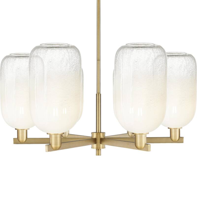Innovations Lighting 716-6CR-17-24 Brookhaven Cloche Chandelier - Brushed Brass / Opal