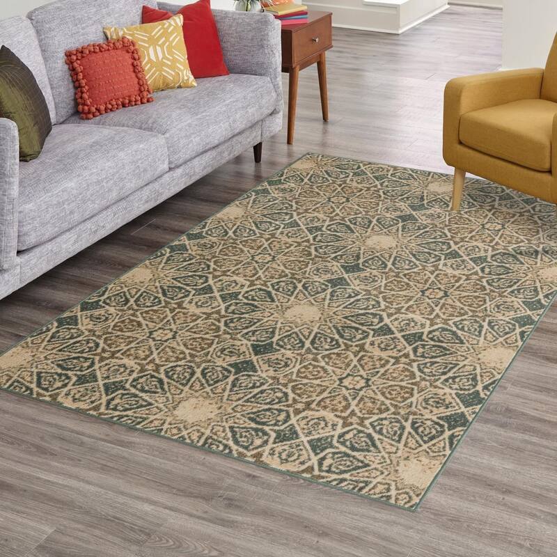 Contemporary Daisy Collection Area Rug - Multi - 4'x6'