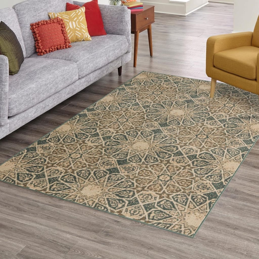Contemporary Daisy Collection Area Rug